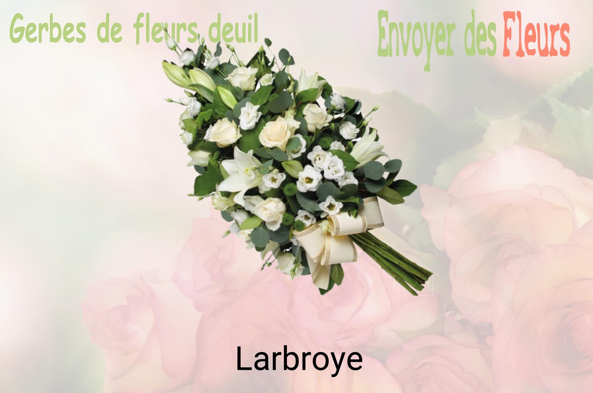 Gerbe de fleurs de deuil livrée à Larbroye